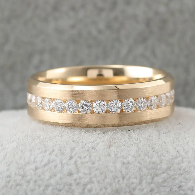 Classic fine jewelry mens rings silver/9k/10k/14k/18k gold ring DEF moissanite diamond ring for engagement/wedding