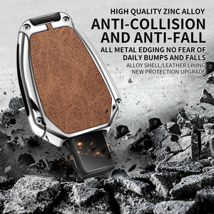 Étui de protection pour <span class=keywords><strong>clé</strong></span> de voiture en alliage de zinc et cuir pour <span class=keywords><strong>Mercedes</strong></span> Benz Classe A, B, C, S, AMG, GLA, CLA, GLC, W176, W221, W204, W205, accessoires pour <span class=keywords><strong>porte</strong></span>-clés - Product Image 6