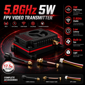 Transmission <span class=keywords><strong>d</strong></span>'images VTX ultra longue portée 5W haute puissance 5000mW pour drone professionnel, <span class=keywords><strong>vol</strong></span> longue distance - Product Image 5