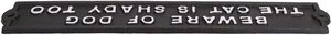 Targa rettangolare lunga in ghisa: <span class=keywords><strong>Attenti</strong></span> <span class=keywords><strong>al</strong></span> cane, il <span class=keywords><strong>gatto</strong></span> è anche un personaggio da tenere in rispetto - Insegna in ghisa per porta, muro, casa, cancello, giardino - Product Image 2