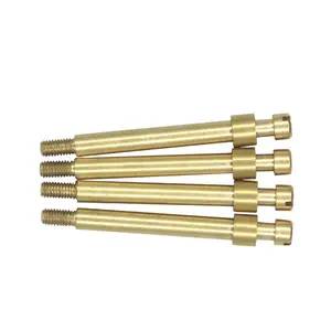 CNC Machining Process Customized Copper High Precision Crank Shafts Brass Linear Rod Shaft For Workpiece Connection