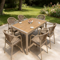 Tables et chaises de salle à manger modernes pour jardin, terrasse, restaurant ou café, ensemble de table à manger en aluminium pour extérieur