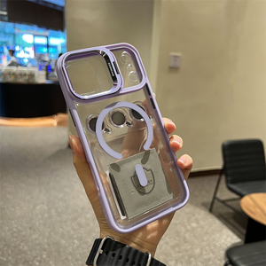 transparent tpu <b>pc</b> camera kick <b>stand</b> phone case for iphone 17 16 15 14 13 pro max,for iphone 17 pro max case with lens ladies - Product Image 5