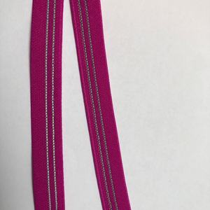 Factory Small Quantity Elastic High Tenacity Reflective Lines Single Face Narrow Elastic Reflective Stripe Woven Elastic Tape - Product Image 1