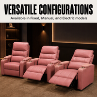Fauteuil inclinable électrique en similicuir, design ergonomique réglable, siège inclinable, accoudoir, porte-gobelet, design moderne pour cinéma maison