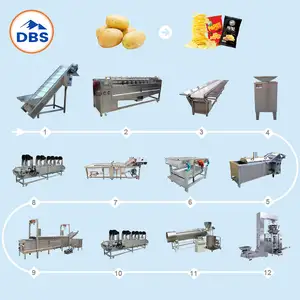 200kg/Hr Fully Automatic Fried Potato Chips Production Line Food Processing Machinery