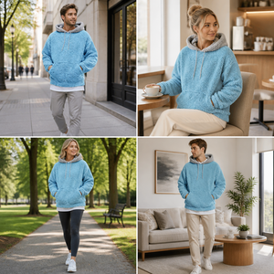 <span class=keywords><strong>Sudadera</strong></span> con Capucha Personalizada con Logotipo Bordado para <span class=keywords><strong>Hombre</strong></span>, Talla Grande, Forro Polar Sherpa, Estilo Holgado, con Bolsillos, para Invierno, Ropa Urbana, Cálida - Product Image 6