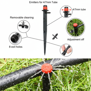 <span class=keywords><strong>Goutteur</strong></span> à 8 trous réglable pour système d'irrigation goutte à goutte, émetteur d'arrosage agricole pour tuyau PE de 4 mm et 7 mm - Product Image 3