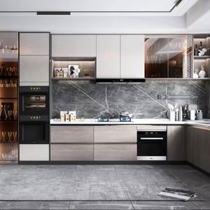 Meubles de cuisine de luxe modernes, meubles de restaurant, conception gratuite, résistant à l'eau, multifonctionnel, respectueux de l'environnement, facile - Product Image 1