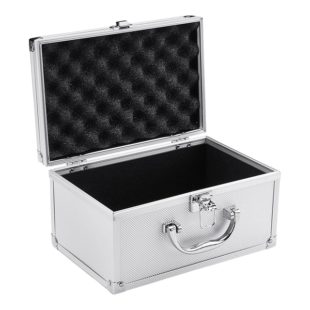 Toolbox Carrying Case with Handle Portable Organizer Container Metal Hardware, Tool Storage Case