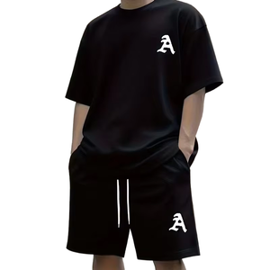 Conjunto Deportivo Informal de Verano Unisex de 2 Piezas, Camiseta de Manga Corta y Pantalones Cortos, Ropa Urbana - Product Image 1