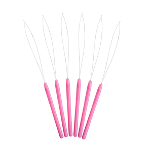 Aguja con Gancho de Acero Inoxidable y Mango de Plástico para Extensiones de Cabello, Micro Anillos y Cuentas (Varios Colores) - Product Image 3