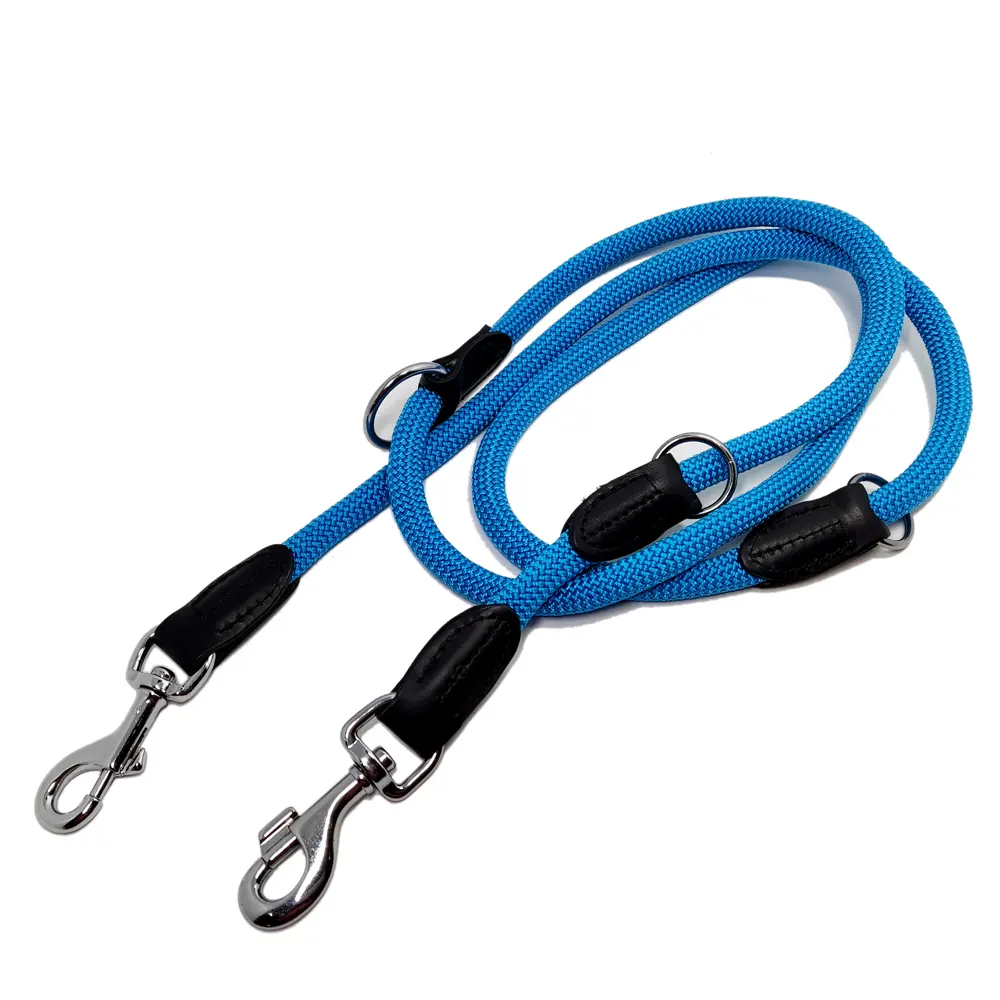 High Quality Multi-functional Pet Leather Nylon Rope Adjustable Training Dog Leash For Sale