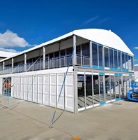 Abri en PVC/PVDF, Tente d'exposition en alliage d'aluminium, Bâtiments préfabriqués pour mariages en extérieur, entrepôts, terrains de pickleball et de tennis en extérieur