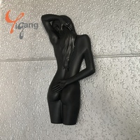Artesanía de resina de diseño personalizado Sexy mujer hermosa desnuda modelo 3D escultura artística de fibra de vidrio para la pared del dormitorio de la sala de estar