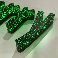 Letras LED Personalizables con Puntos Perforados RGB, Superficie de Espejo Brillante, Iluminación LED para Eventos, Decoración de Bares y Publicidad