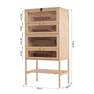 4 परतों लकड़ी हम्सटर पिंजरे डिजाइन के लिए छोटे पोल्ट्री अनुकूलित पालतू घर - Product Image 3