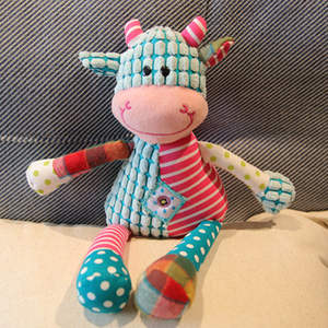 Peluche douce et confortable en forme de veau, mouton ou poulet pour bébé, jouet apaisant pour tout-petits, animal en peluche pour filles avec doublure en filet pour poupée - Product Image 4