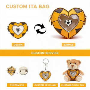 Sac Ita rose personnalisé avec personnage IP, porte-clés, épingle de sûreté, jouet en peluche, sac à main élégant pour femme avec logo et quincaillerie de poignée - Product Image 2
