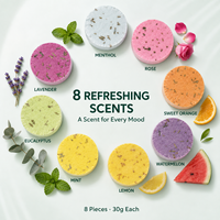 Bombes de douche aromathérapeutiques à marque privée, lot de 8, aux huiles essentielles naturelles, parfum personnalisé, coffret cadeau