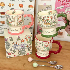 Mug en céramique Dragon Pavilion 301-400ml avec cuillère, design animalier de dessin animé, pour cadeau et usage quotidien - Product Image 4