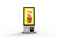 Kiosque de commande et de paiement en libre-service avec écran de 21,5 pouces, fenêtres en verre trempé, Windows 10, pour restaurant