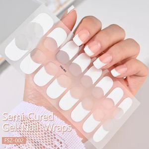 Nude Rose Français Semi-Durci Gel Nail Patch Curseur Adhésif Étanche Longue Durée Couverture Complète Gel Nail Sticker Lampe UV Nécessaire - Product Image 4