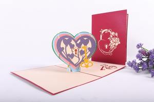 Venta al por mayor 3D Pop-Up Artesanía Tarjetas de felicitación | Romántico Papel Artesanía Tarjetas de regalo para parejas y ocasiones especiales - Product Image 4