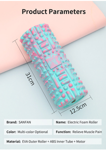 Cơ Bắp Phát Hành Columnar Rung Thể Dục Thể Thao Bọt Con Lăn Bán Buôn Đầy Màu Sắc Massage <span class=keywords><strong>2</strong></span> Trong 1 Con Lăn Bọt Điện - Product Image 3