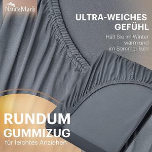 Nature Mark Jersey Sábanas bajeras, 100% Algodón en Muchos Tamaños y Colores, Calidad de Marca, Estándar Oeko-Tex 100 - Product Image 6