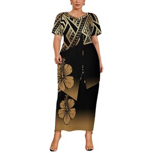 2025 nuovo <span class=keywords><strong>abito</strong></span> da donna estivo polinesiano con stampa tribale Samoa Samoa Puletasi Set completo 2 pezzi - Product Image 2