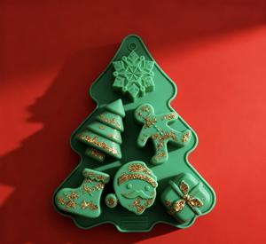 Moule à gâteau en silicone platine FDA pour Noël, motif homme pain d'épices, outils de pâtisserie de Noël transfrontaliers, en stock - Product Image 1