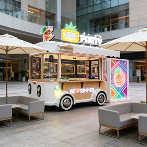 Custom Mobile Food Truck Fully Equipped Stainless Steel Catering <b>Trailer</b> for Coffee Hot Dog Pizza - Product Image 1