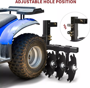 Grada de arado de disco ATV/UTV resistente de 28 "de ancho de corte con enganche de receptor de 2", negro. - Product Image 4