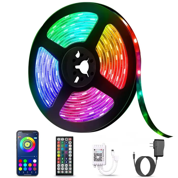 Tira de luces LED Flexible para decoración, tira de diodos con Control remoto para dormitorio, Fondo de TV, luces decorativas con USB