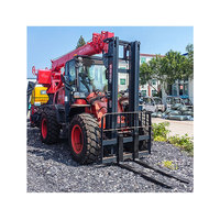 Chariot élévateur tout-terrain de haute qualité avec hauteur de fourche réglable et rotation à 360 pour tous les terrains, moteur et moteur inclus