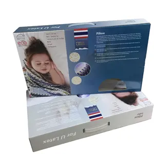 कस्टम लोगो मुद्रित कार्डबोर्ड पेपर लेटेक्स तकिया पैकेजिंग बॉक्स