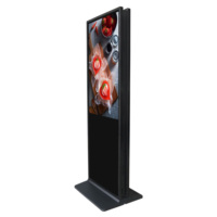 Lecteur multimédia LCD 43/49/55 pouces, afficheur numérique vertical sur pied, double écran tactile, publicité double face, basé sur le cloud