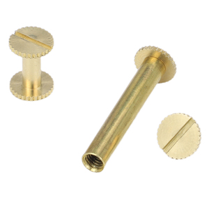 10 ensembles/sac Vis à tête plate moletée fendue en laiton pour ceinture en cuir M4 M5, pièces de fixation mâle-femelle, rivets de qualité 4.8 - Product Image 5
