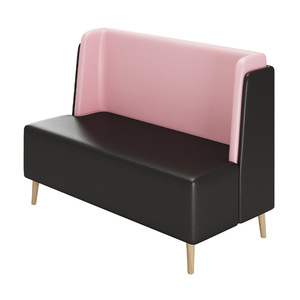 Custom Coffee Shop Fast Food <b>Restaurant</b> Furniture Black Soft Contrast Leather Plywood MDF Table and Chairs <b>Set</b> - Product Image 3