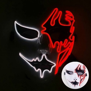 <span class=keywords><strong>Maschera</strong></span> LED Luminosa Nera per Halloween, <span class=keywords><strong>Maschera</strong></span> <span class=keywords><strong>Horror</strong></span> con Carattere V e Sangue, Accessorio Spaventoso in Plastica Setosa - Product Image 5
