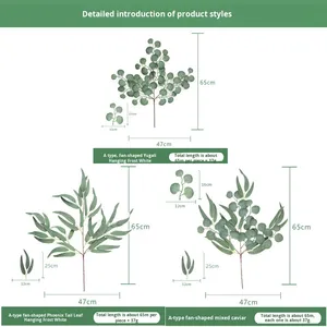 Feuilles d'eucalyptus artificielles décoratives d'intérieur et <span class=keywords><strong>plantes</strong></span> en plastique vert pomme pour la maison ou le <span class=keywords><strong>bureau</strong></span> durables et élégantes - Product Image 3