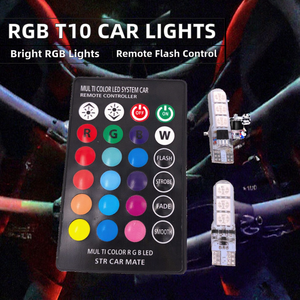 Personnalisation T10 RGB 5050 6 SMD 12V 500 heures de garantie, éclairage LED de voiture blanc naturel, télécommande, éclairage clignotant de plaque d'immatriculation - Product Image 2