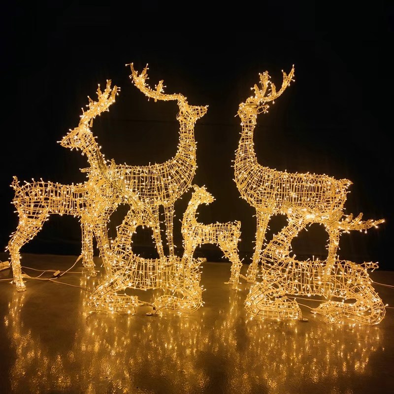 New Upgraded Reindeer Light Show Christmas Motif String Lamp - Jingquan Solar Reindeer Christmas Lig