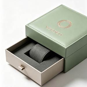 FX Luxury PU Leather Watch <b>Box</b> Custom Logo Watch Case with Velvet Cushion MDF Gift Packaging for Retail - Product Image 3