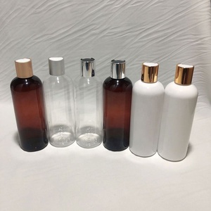300ml 400ml 500ml Aluminum <b>Disc</b> Top Cover Black White Body Wash Bottle Shampoo Soap Containers - Product Image 2