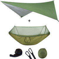 Accessoires de camping en plein air, hamac portable avec moustiquaire, hamac et auvent imperméable pour le camping et la randonnée