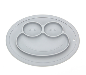 Ciotola per l'Apprendimento Alimentare del Bambino in Silicone Rotonda Ecologica con Design a Rana Cartone Animato, Separatore per Alimenti e Ventosa, Alta Qualità Cromatica - Product Image 1