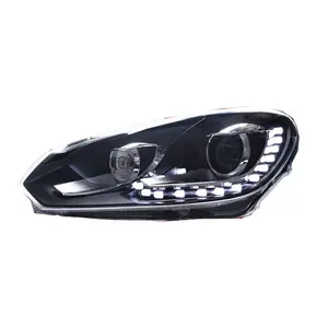 אביזרי רכב החביא xenon ראש light הוביל drl folkswagen vw golf6 2008-2012 ראש המנורה