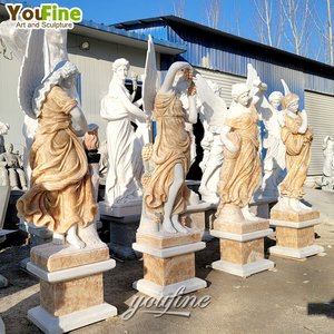 Decoração De Jardim Ao Ar Livre De Alta Qualidade Escultura De Pedra Branca Tamanho Vida Fornecedores Four Seasons Mulher Estátua De Mármore - Product Image 2